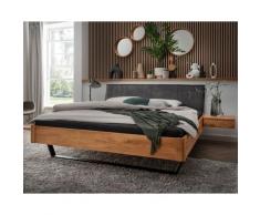 Massivholz »La Dolce Vita XIV« Wildeiche Massivholzbett 180x220 cm / mit Nachttisch