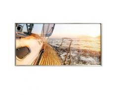 La Casa »Sailboat at sunset« Glasbild 120x60 cm gerahmt