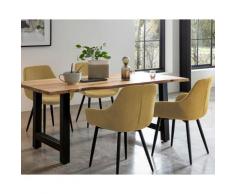 SalesFever »Saira-Steve« Esszimmergruppe Akazie gold Esstisch 180x90 cm