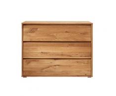 BlackWood »Dolce Vita« Wildeiche Massivholz Kommode I mit 3 Schubladen / Wildeiche weiss / Holzfüße