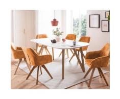 SalesFever »Aino-Mercur« Esszimmergruppe 5-teilig gelb/weiß Esstisch 180x90 cm