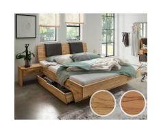 Forestales »Redwood« Massivholzbett III 200x200 cm / Kernbuche / mit 2 Bettschubladen