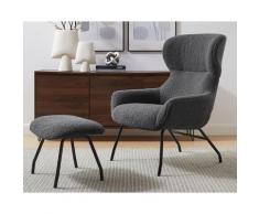 SalesFever »Eloise« Sessel mit Hocker anthrazit