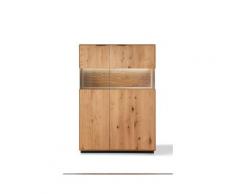 Massivholz »Lugano« Highboard II glatte Front / Rückwand schwarz lackiert