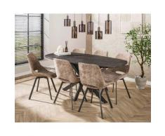 designline »Metallic« Esstisch oval 180x77x90 cm