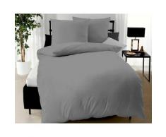 Kaeppel Mako-Satin Bettwäsche »Mapping« 3000/649 schiefer 200x200 cm / 80x80 cm