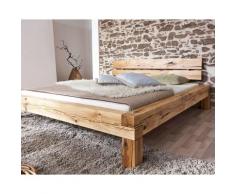 3S Frankenmöbel »Bella Notte II« Massivholz Bett mit Kopfteil Baumkante BE-0405 / 160x200 cm / Wildeiche