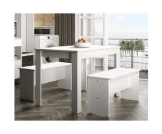 TemaHome »Nice« Esstisch mit zwei Bänken Weiß