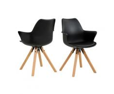 SalesFever »Paris« Armlehnstuhl 2er-Set schwarz 58x84x61 cm