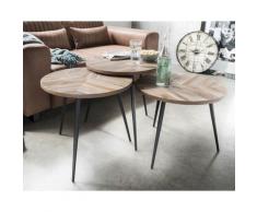 die Faktorei »Family« Couchtisch 3er Set aus Teakholz