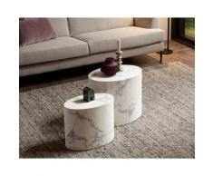 SalesFever »Harley« Couchtisch 2er-Set weiß in Marmoroptik