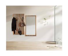 BlackWood »Piaforte Akustik-Edition« Massivholz Design-Garderobe Wildeiche Spiegel / Schwarz-Wildeiche natur / 62,5 cm