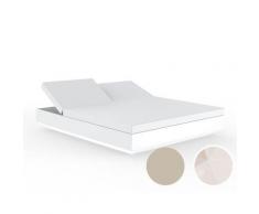 Vondom »VELA« Outdoor Daybed eckig mit 2 verstellbaren Rückenlehnen White mit Bezug Silvertex White 4004 / Lackiert Hochglanz