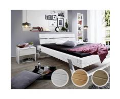 3S Frankenmöbel Massivholz Nachttisch Fichte Weiss lasiert / B 40 x H 45,5 x T 35 cm