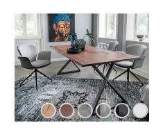 Massivholz »Thor« Akazie Baumkante-Tisch IV 280x100 cm / 55mm / Akazie natur / Metall matt schwarz pulverbeschichtet