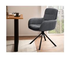 SalesFever »Faye« Drehstuhl dunkelgrau in Cord-Optik