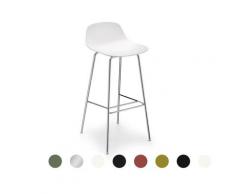 infiniti »PURE LOOP« Mini Design-Barhocker AC01 verchromt / PP20 Weiss