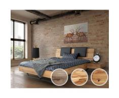 BlackWood »Dolce Vita II« Wildeiche Massivholzbett 200x220 cm / Wildeiche stone / ohne Kissen