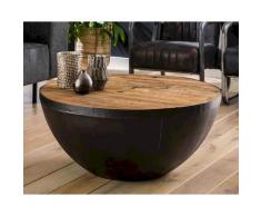 designline »Raft« Robustes Hartholz Couchtisch ⌀90x40 cm