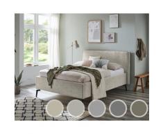 meise.möbel »Riva« Polsterbett mit Bettkasten 180x200 cm / fog / Holzfüße eichefarben / mit Bettkasten und Federholzrahmen