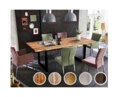 SIT Baumkante Massivholz Esstisch 36mm / 160x85 cm / natur / Metall silbergrau