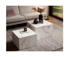 SalesFever »Harlow« Couchtisch 2er-Set Marmoroptik weiß