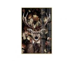 La Casa »Deer in a shower of flowers« Glasbild 80x120 cm gerahmt