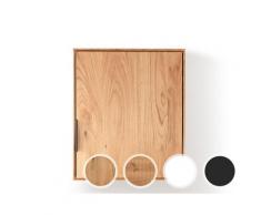 Massivholz »Lugano« Hängevitrine III Hobelschlag Front / Anschlag rechts