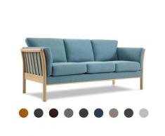 Kragelund »Aya« Couch 142x82x80 cm / 2 Sitzer / Echtleder 800 Schwarz / Buche seife