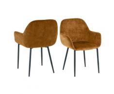 SIT »Lucy« Armlehnstuhl 2er-Set Samt gelb 60x84x57,5 cm