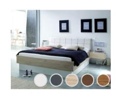 Hasena Oak-Line Wild Massivholzbett Cadro Practico 160x200 cm / Wildeiche natur, gebürstet, geölt / Anthrazit