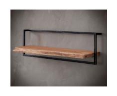 designline »Edge« Massivholz Wandregal Metall/Akazie I 100x30x25 cm