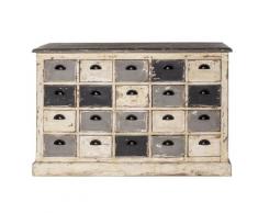Taste of India Unikat Schubladenkommode 10 vintage schwarz, grau und weiss