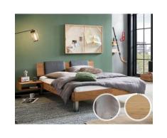 Hasena Pronto Massivholz-Bett Trento Roca/Pella 200x200 cm / Eiche bianco, gebürstet, geölt / 20 cm