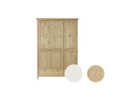 Massivholz »Solvita« Kleiderschrank 3-türig Kiefer gelaugt