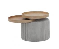 SalesFever »Tavolino« Beistelltisch hellgrau Texturstoff / B 50 x H 45 x T 50 cm