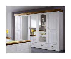 3S Frankenmöbel »Country« Massivholz Kleiderschrank SZ-0132 / 4-Türig / B 255 x H 217 x T 62 cm / Honigfarben