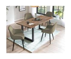 SalesFever »Layne-Leo« Esszimmergruppe Akazie grün Esstisch 160x90 cm