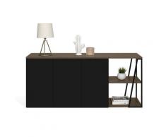 TemaHome »Albi« Kommode Schwarz mit Walnuss