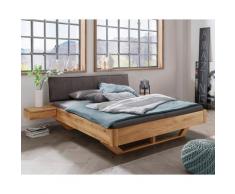 Massivholz »La Dolce Vita XIII« Wildeiche Massivholzbett 200x220 cm / mit Nachttisch