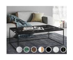 TemaHome »Gleam« Couch- und Beistelltisch Marmor Gleam 75 / Metall Schwarz / Marmor Weiss