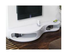 SalesFever »Curved« Lowboard weiss/walnuss / 200x30x50cm