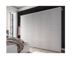 MassivHolz »Vita« Kleiderschrank weiß 4-türig / weiß lasiert