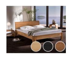 Hasena Oak-Line Massivholzbett Ronda/Lisio 140x200 cm Eiche graphit 20 cm