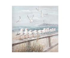 La Casa »Möwen auf Geländer« Ölbild 100x100 cm