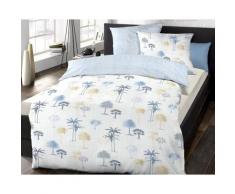 schlafgut »Tahiti« Mako-Satin Bettwäsche 6535-539 karibik 155x220 cm / 80x80 cm