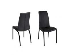 Actona »Asama« Esszimmerstuhl Lederlook Metall – erhältlich in 2 Größen