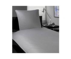 Elegante Mako-Satin Bettwäsche »Hamburger Streifen« Grau-Weiß 2460-90 Bettwäsche 155x200 cm / 80x80 cm