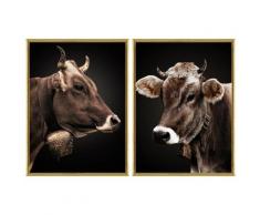 La Casa »Cow Portaits« Glasbilder 30x40 cm 2er-Set gerahmt