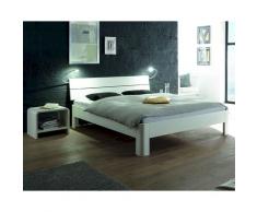 Hasena Fine-Line Massivholzbett Syma Ronda/Duetto 140x200 cm / Buche weiss deckend, lackiert